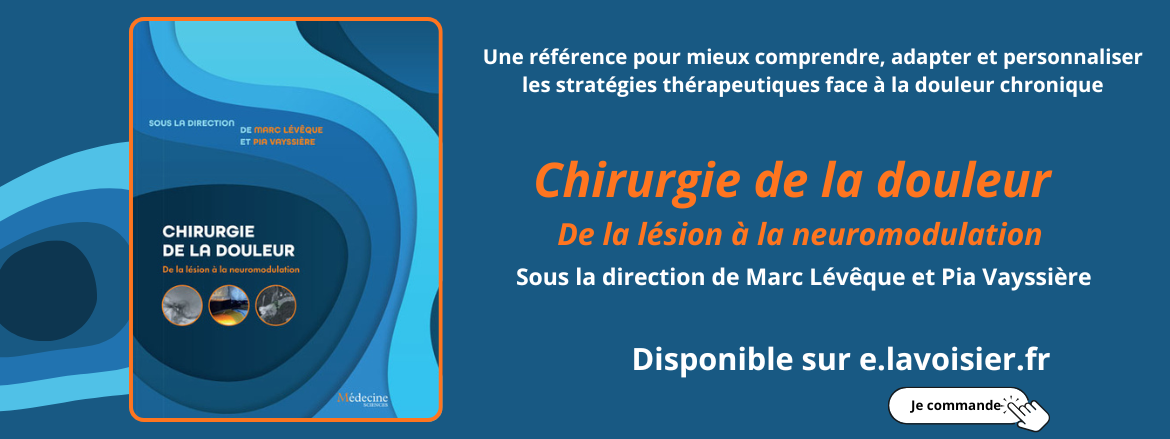 Cet ouvrage proposé sur e.lavoisier.fr au format eBook • La prise en charge de la douleur reste au cœur des préoccupations des professionnels et des patients.  • Le collectif de plus de 60 spécialistes offre une vision croisée et complète des différentes techniques de neuromodulation et lésionnelles.  • Toutes les approches chirurgicales pour prendre en charge les patients souffrant de douleurs chroniques réfractaires.  La chirurgie dans la prise en charge de la douleur connaît un essor important avec l’­avènement des techniques de neuromodulation. L­’équipe multidisciplinaire d­’auteurs et d­’autrices dresse un panorama exhaustif des traitements et gestes chirurgicaux à disposition des praticiens (médecins généralistes, algologues, anesthésistes, rhumatologues, neurologues, neurochirurgiens, orthopédistes, gynécologues, infirmiers ressource douleur). Retrouvez dans l­’ouvrage :  • les rappels anatomiques indispensables pour reprendre les fondamentaux ;  • les techniques de neuromodulation électrique ou pharmacologique et les techniques lésionnelles du système nerveux, détaillées par des experts et regroupées en sections thématiques ;  • une illustration riche et précise ainsi que de nombreux tableaux, encadrés et points clés pour accéder rapidement aux informations.