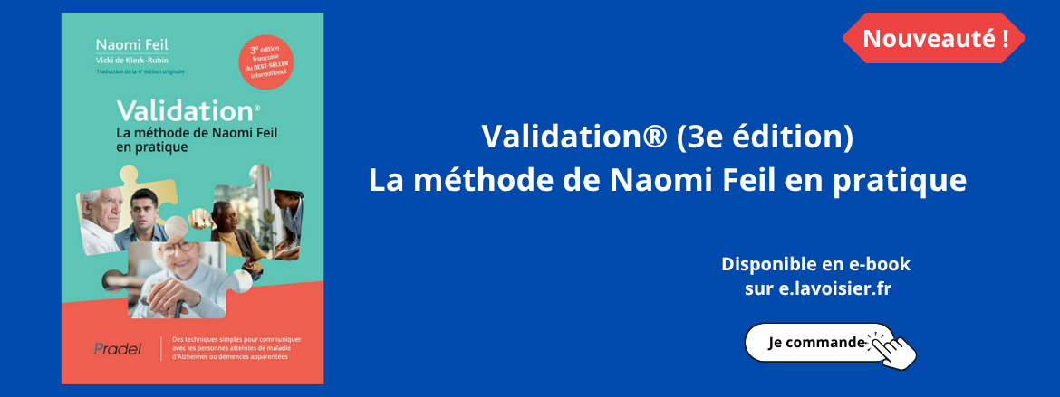 Destiné aux soignant·es, aidant·es et familles de personnes âgées atteintes de troubles neurocognitifs et d’Alzheimer, cet ouvrage est la 3e édition française du best-seller co-écrit par Naomi Feil.  Cette méthode unique basée sur l’empathie et des approches thérapeutiques précises est pratiquée depuis plus de 60 ans. L’ouvrage propose de nouveaux témoignages et cas concrets illustrés, dont plusieurs cas francophones accessibles en ligne. Un outil pratique et pédagogique incomparable qui a fait ses preuves et qui fait référence dans le domaine. Une nouvelle édition très attendue.
