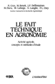 Fait technique en agronomie De Raymond Gras - Quæ