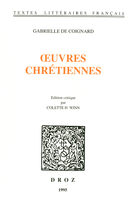 Œuvres chrétiennes De Gabrielle Coignard - Librairie Droz