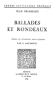 Ballades et rondeaux De Jean Froissart - Librairie Droz