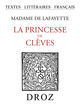 La Princesse de Clèves De  Lafayette - Librairie Droz
