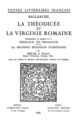 La Théodicée et la Virginie romaine De Pierre-Simon Ballanche - Librairie Droz