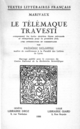 Le Télémaque travesti De  Marivaux - Librairie Droz