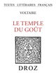 Le Temple du goût De  Voltaire - Librairie Droz