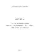 GLN 15-16 De Jean-François Gilmont - Librairie Droz