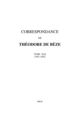 Correspondance De Théodore de Bèze et Béatrice Nicollier-De Weck - Librairie Droz