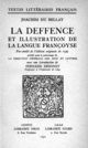 La Deffence et Illustration de la Langue françoyse. De Joachim du Bellay et Fernand Desonay - Librairie Droz