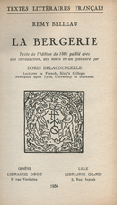 La Bergerie De Rémy Belleau - Librairie Droz