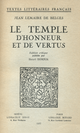 Le Temple d’Honneur et de Vertus De Jean Lemaire de Belges - Librairie Droz