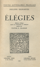 Elégies De Philippe Desportes - Librairie Droz