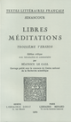Libres méditations De Etienne Senancour - Librairie Droz