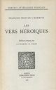 Les Vers héroïques De François Tristan l' Hermite - Librairie Droz