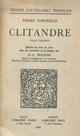 Clitandre De Pierre Corneille - Librairie Droz
