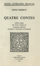 Quatre contes De Denis Diderot - Librairie Droz