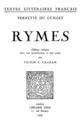 Rymes De Pernette du Guillet - Librairie Droz