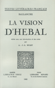 La vision d'Hébal De Pierre-Simon Ballanche - Librairie Droz