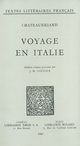 Voyage en Italie De François-René de Chateaubriand - Librairie Droz