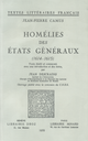 Homélies des Etats généraux De Jean-Pierre Camus - Librairie Droz