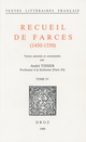 Recueil de farces (1450-1550) De André Tissier et André Tissier - Librairie Droz