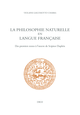 La philosophie naturelle en langue française De Violaine Giacomotto-Charra - Librairie Droz