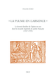 "La plume en l'absence" De Pauline Dorio - Librairie Droz