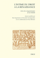 L'intime du droit à la Renaissance De Franz Bierlaire - Librairie Droz