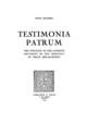 Testimonia Patrum De Peter Fraenkel - Librairie Droz