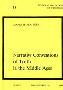 Narrative Conventions of Truth in the Middle Ages De Jeanette M. A. Beer - Librairie Droz