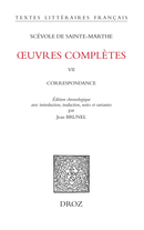 Œuvres complètes. T. VII De Sainte-Marthe Scévole de - Librairie Droz