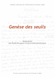 Genèse des seuils  - Presses universitaires de Franche-Comté