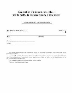 Évaluation du niveau conceptuel par la méthode du paragraphe à compléter - Rachel Desrosiers - Presses de l'Université du Québec
