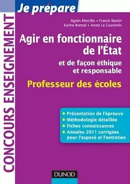 Agir en fonctionnaire de l'Etat et de façon éthique et responsable - Professeur des Ecoles