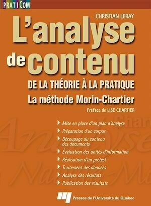 L'analyse de contenu - Christian Leray - Presses de l'Université du Québec
