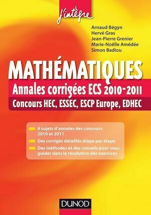 Mathématiques : Annales corrigées ECS 2010-2011 - Collectif Collectif - Dunod