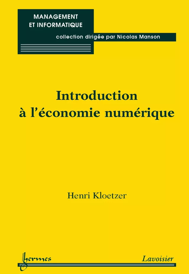 Introduction à l'économie numérique - Henri KLOETZER - Hermès Science