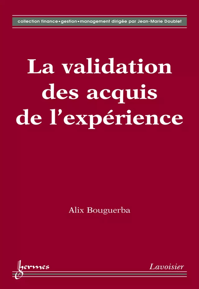 La validation des acquis de l'expérience - Alix BOUGUERBA - Hermès Science