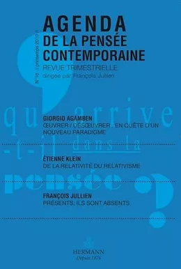 Agenda de la pensée contemporaine, n°16