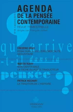 Agenda de la pensée contemporaine, n°18 - François Jullien - Hermann