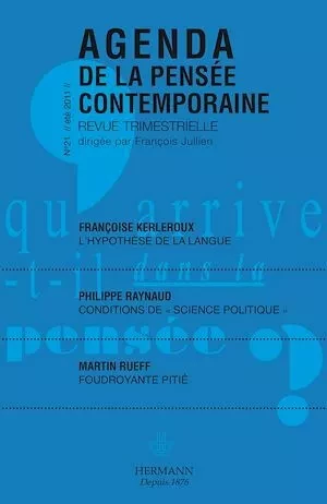 Agenda de la Pensée contemporaine, n°21 - François Jullien - Hermann