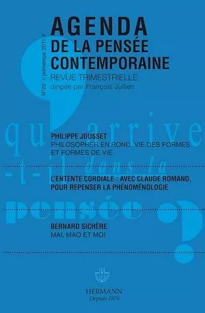 Agenda de la Pensée contemporaine, n°20 - François Jullien - Hermann