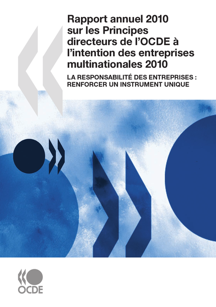Rapport annuel 2010 sur les Principes directeurs de l'OCDE à l'intention des entreprises multinationales -  Collectif - OCDE / OECD