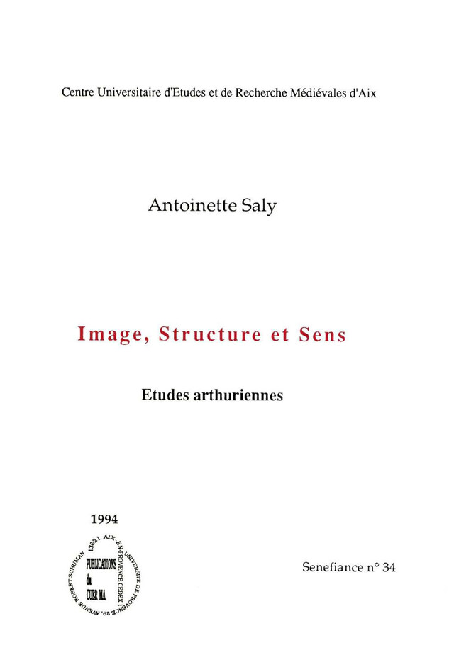 Image, structure et sens - Antoinette Saly - Presses universitaires de Provence