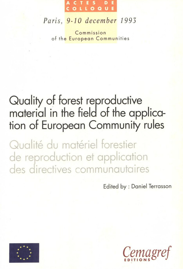 Qualité du matériel forestier de reproduction et application des directives communautaires - Daniel Terrasson - Quæ