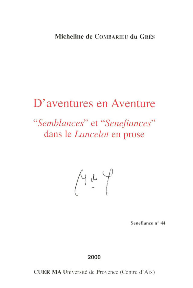 D’aventures en Aventure - Micheline De Combarieu Du Grès - Presses universitaires de Provence