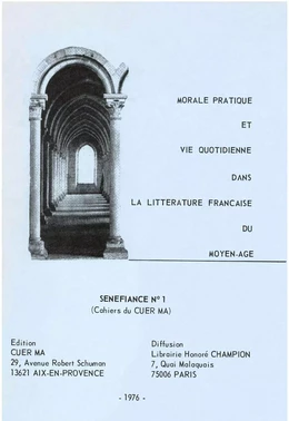 Morale pratique et vie quotidienne dans la littérature française du Moyen Âge