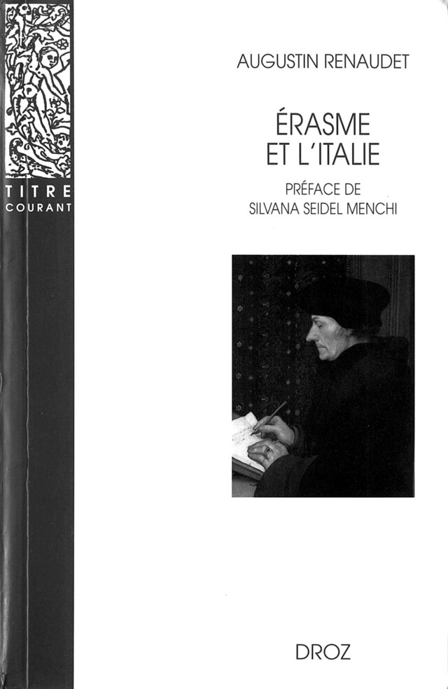 Erasme et l'Italie. Nouvelle édition corrigée - Augustin Renaudet - Librairie Droz