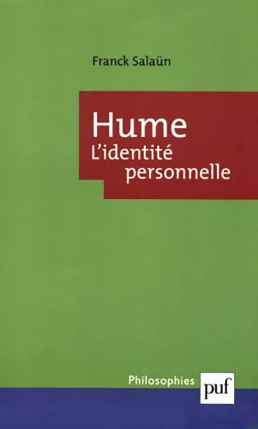 Hume. L'identité personnelle - Franck Salaün - Humensis