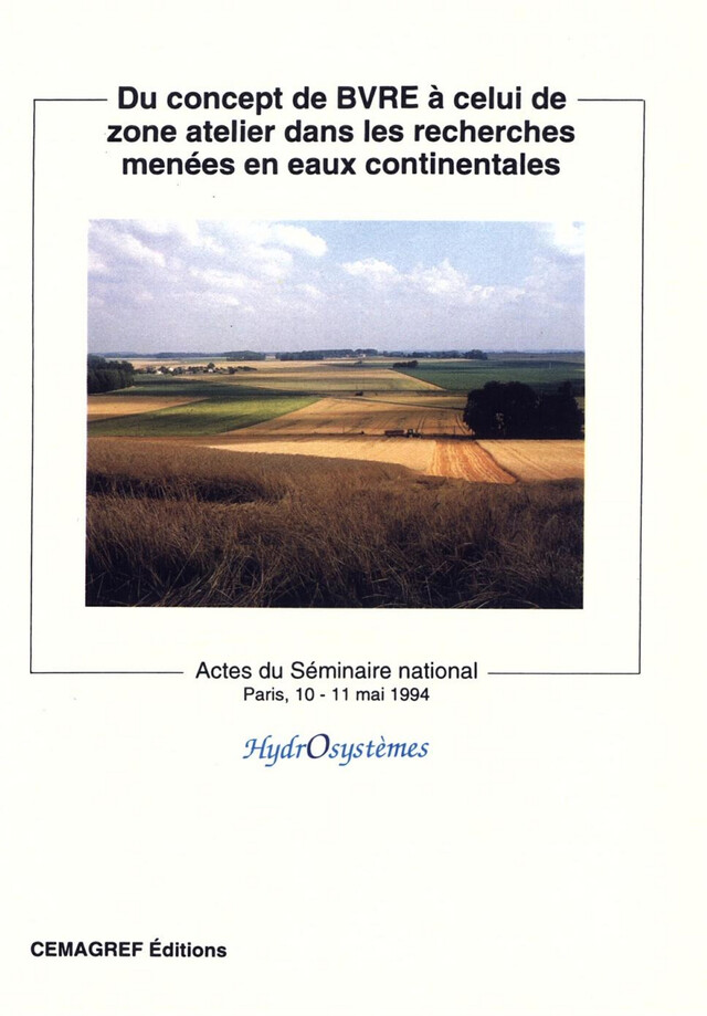 Du concept de BVRE à celui de zone atelier dans les recherches menées en eaux continentales - Didier Houi, Jean-Louis Verrel - Quæ