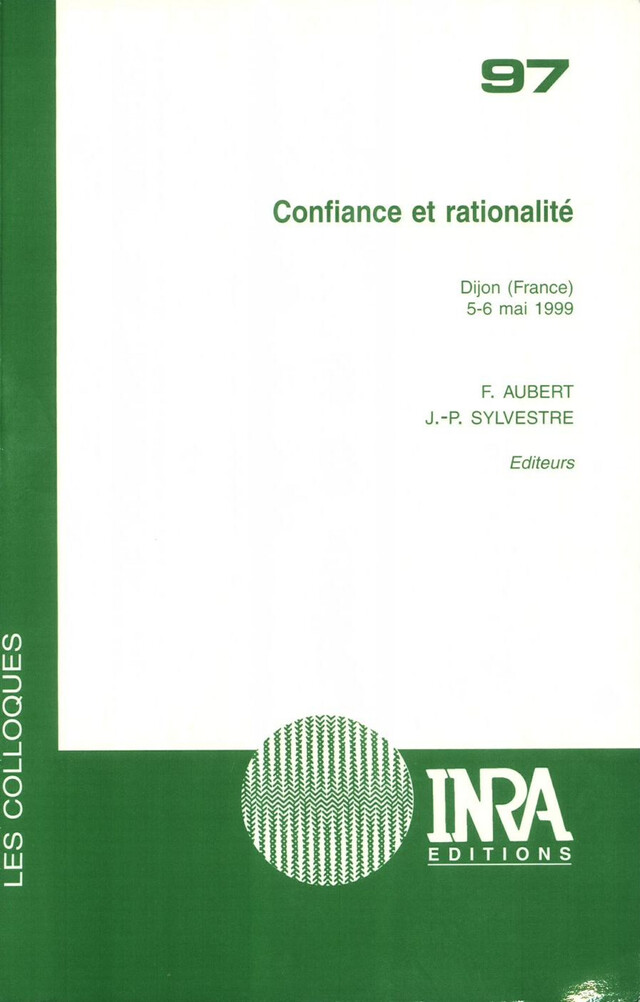 Confiance et rationalité - Francis Aubert, Jean-Pierre Sylvestre - Quæ